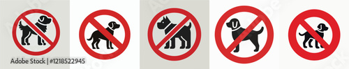 no dogs sign vector collection