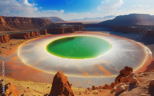 Saudi Arabia's Al Wahbah Crater: a hidden volcanic wonder, captivating landscapes for stunning photography. photo