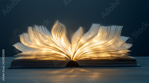 A glowing book with light spilling from its pages, representing the promise of knowledge. (3)