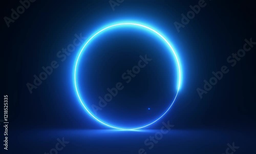 round frame. with blue neon light movement, 4k resolution footage, generated by AI