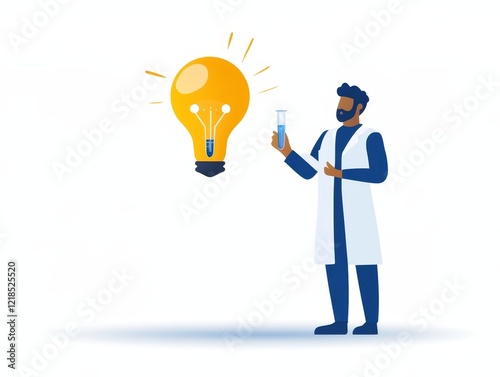 Wallpaper Mural Illuminating innovation man holds light bulb and glass symbolizing ideas insights for future progress Torontodigital.ca