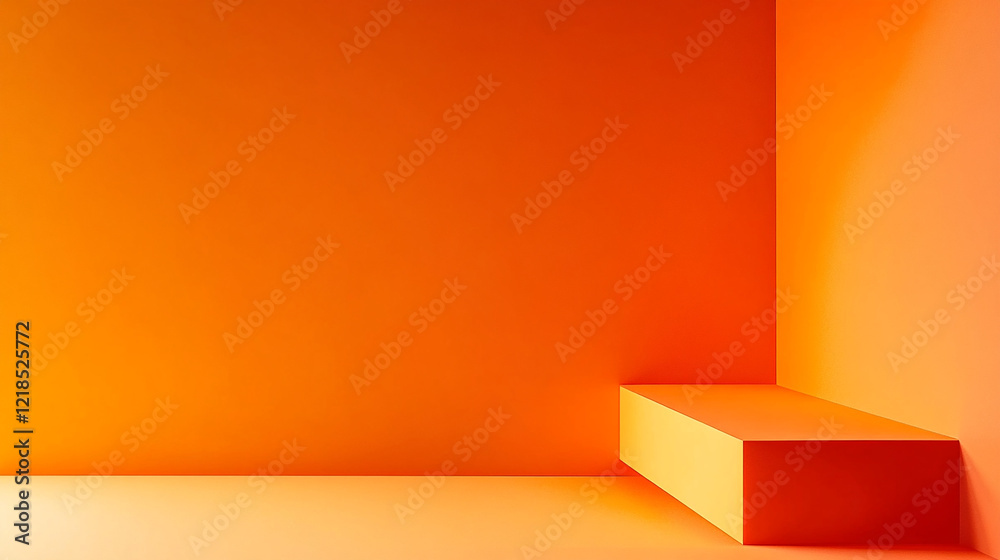 Bright orange background with minimal blank space