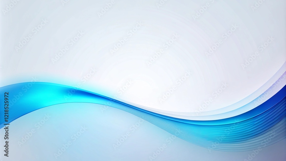 Obraz premium Elegant Blue Gradient and Smooth Curved Lines for PowerPoint Slides