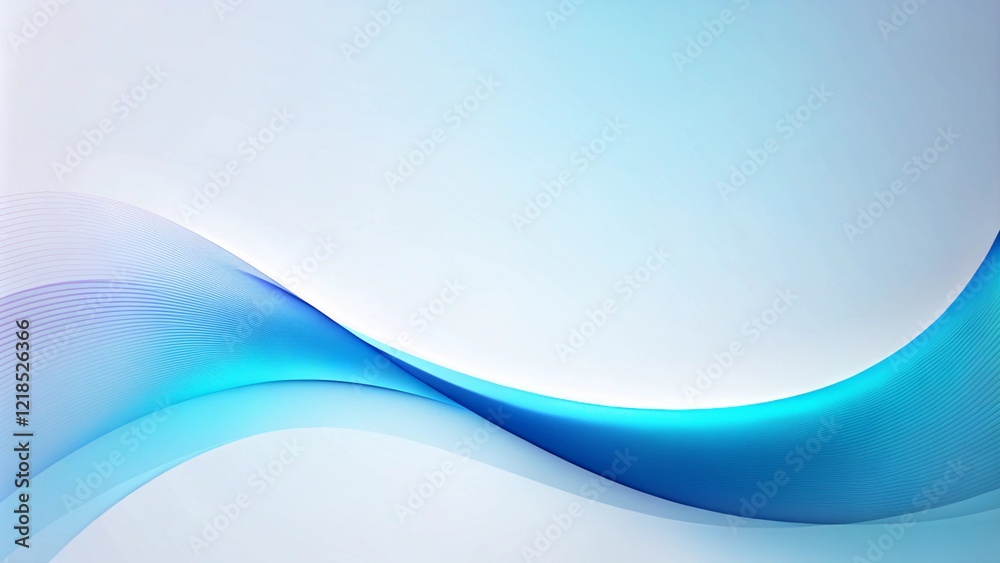 Obraz premium Elegant Blue Gradient and Smooth Curved Lines for PowerPoint Slides