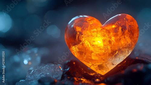 A glowing heart encased in crystal, symbolizing the promise of unconditional love