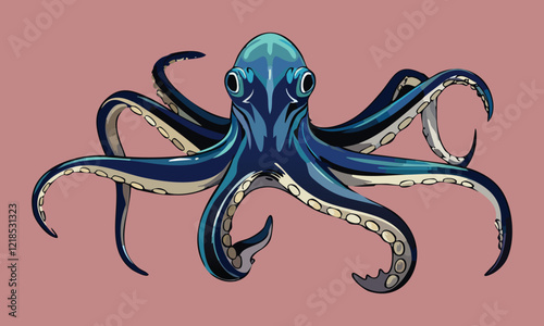 octopus in watercolor painting style, vector