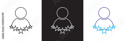 Testimonials icon set. Icons related to feedback, customer relationship, management, emotion, symbols, review.  isolated on white and black background. vector illustration. EPS 10