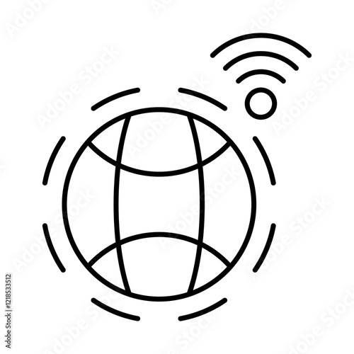 IoT Security Icon - Laptop with WiFi Representing Connected Device Security
