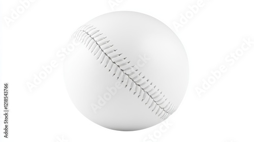 Classic white baseball resting on a plain surface ready for play or practice in a well-lit setting photo