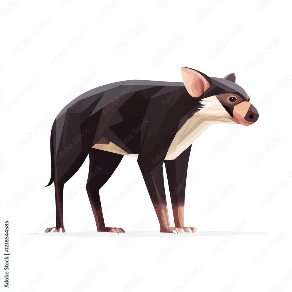 Obraz premium Geometric Tasmanian devil illustration.