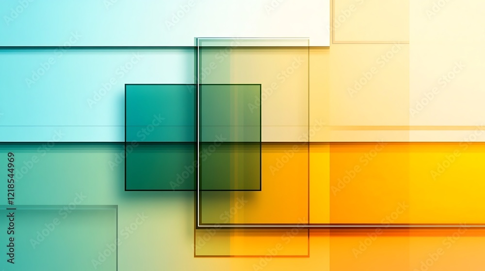 Abstract Geometric Design Featuring Overlapping Teal and Orange Squares Abstract Geometric Design Featuring Overlapping Teal and Orange Squares