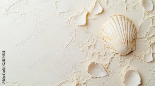 Delicate shell arrangement on a light textured surface showcasing nature's beauty and simplicity