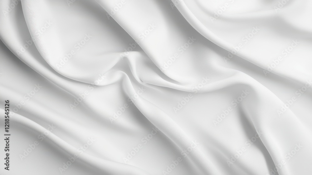 Elegant white fabric with smooth texture and gentle draping creating a sophisticated and classic look Elegant white fabric with smooth texture and gentle draping creating a sophisticated and classic look