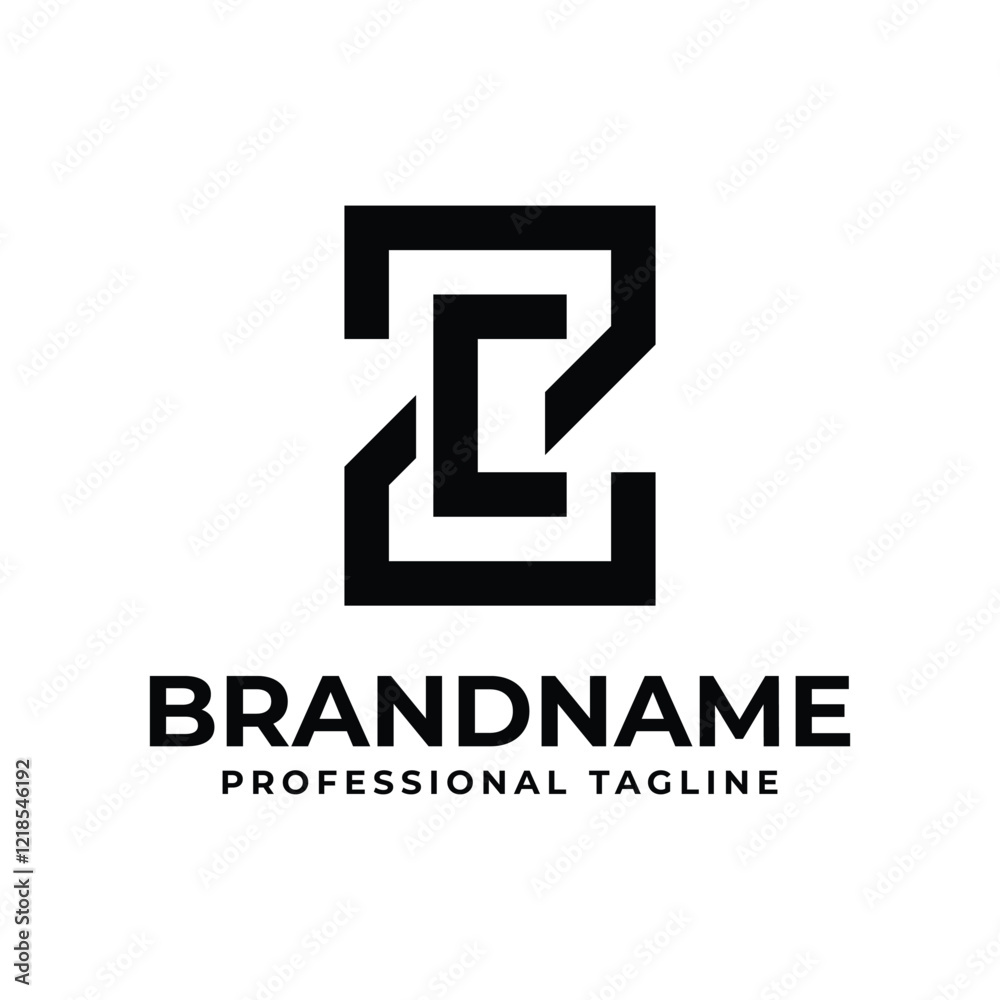 Obraz premium Letters ZC Monogram Logo, suitable for any business with CZ or ZC initials