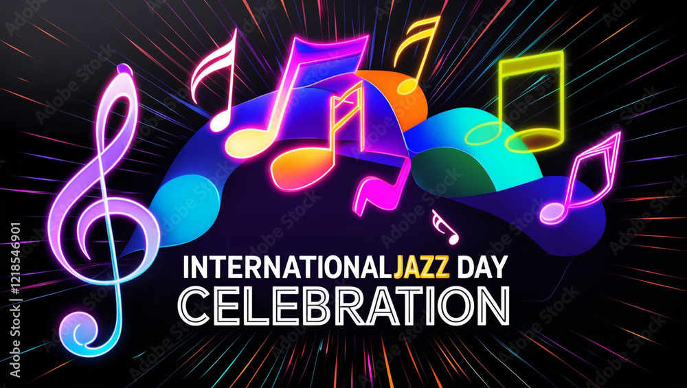 Fototapeta premium Celebrating International Jazz Day and World Music Day