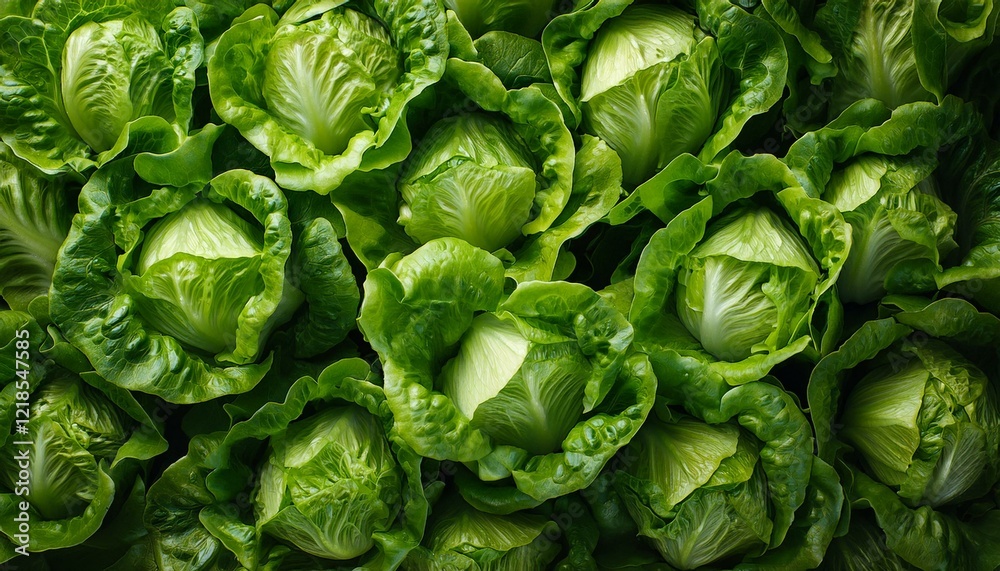 Fototapeta premium lettuce top view, AI generated