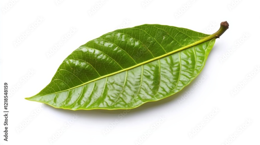 Obraz premium green cocoa leaf isolated on white