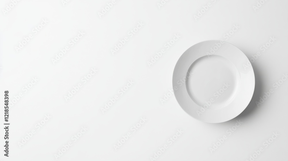 Simple white plate on a clean surface emphasizing minimalism and elegance in dining settings Simple white plate on a clean surface emphasizing minimalism and elegance in dining settings
