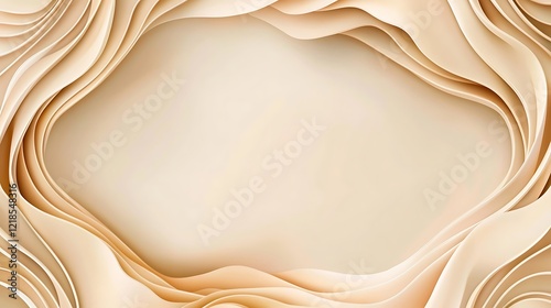 Abstract Beige Waves Forming a Central Frame