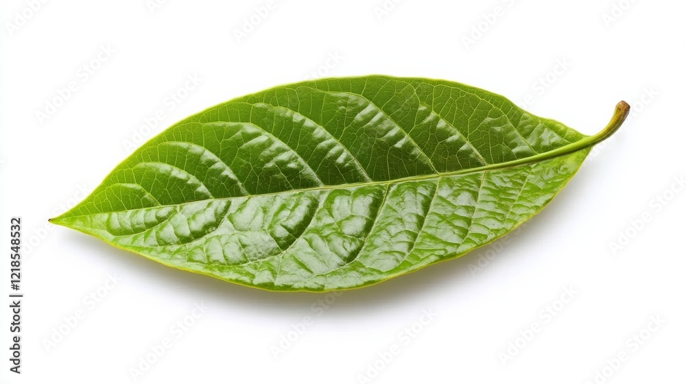 Obraz premium green cocoa leaf isolated on white