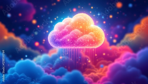  technology cloudstack colourful background  photo