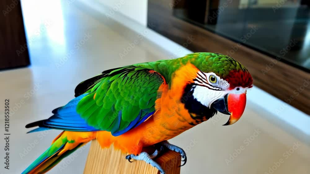 Vibrant Sun Conure Parrot Portrait