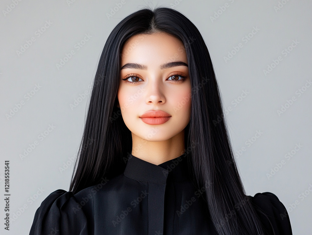 Fototapeta premium A Graceful Southeast Asian Woman in Traditional Attire, Smiling Joyfully Amidst a Vibrant Outdoor Garden, Radiating Warmth and Positivity