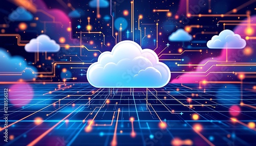  technology cloudstack colourful background  photo