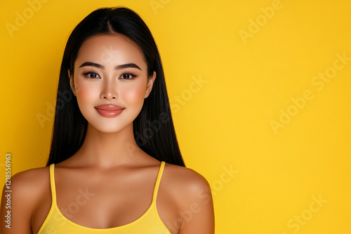 Portrait of a graceful smiling Southeast Asian woman - Ideal for beauty and lifestyle blogs photo