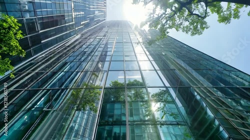Green building, Office with green environment.