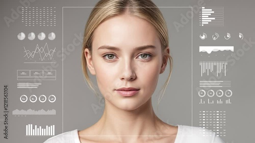 Aesthetic medicine center uhd display. Digital process of rejuvenation treatment preview.