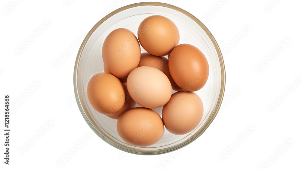 Fresh Brown Eggs in Glass Bowl Healthy Breakfast Food Image Fresh Brown Eggs in Glass Bowl Healthy Breakfast Food Image