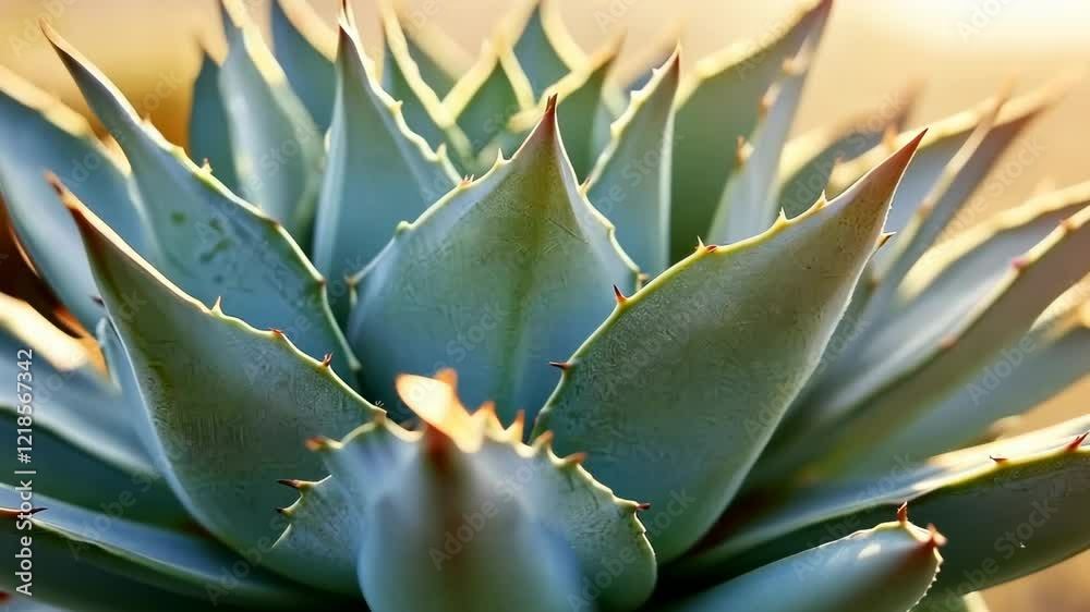 Agave Plant Close-up: Desert Flora in Golden Hour Light Agave Plant Close-up: Desert Flora in Golden Hour Light