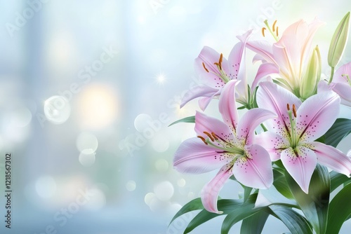 Pink Lilac and blur sunny background 