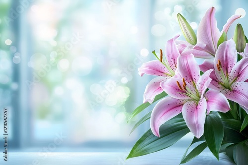 Pink Lilac and blur sunny background 