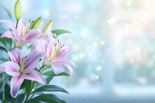 Pink Lilac and blur sunny background 