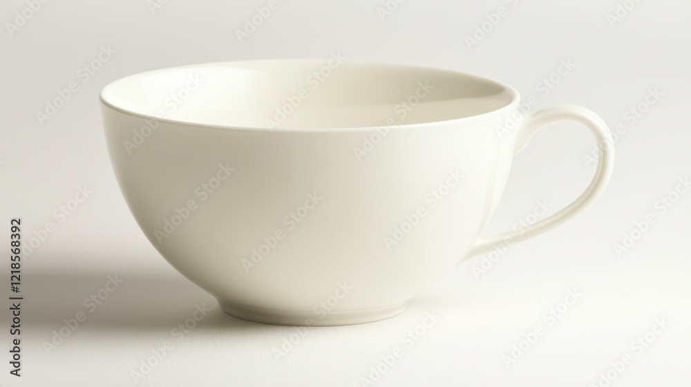 Simple white cup on a textured surface with soft lighting highlighting its elegant shape Simple white cup on a textured surface with soft lighting highlighting its elegant shape