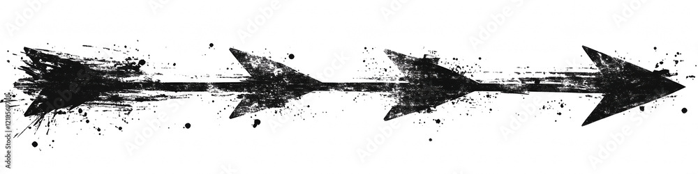 Naklejka premium Grunge arrows set. Black and white grunge banners. Vector illustration.
