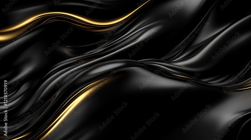 Abstract Black and Gold Swirling Fabric Design Abstract Black and Gold Swirling Fabric Design
