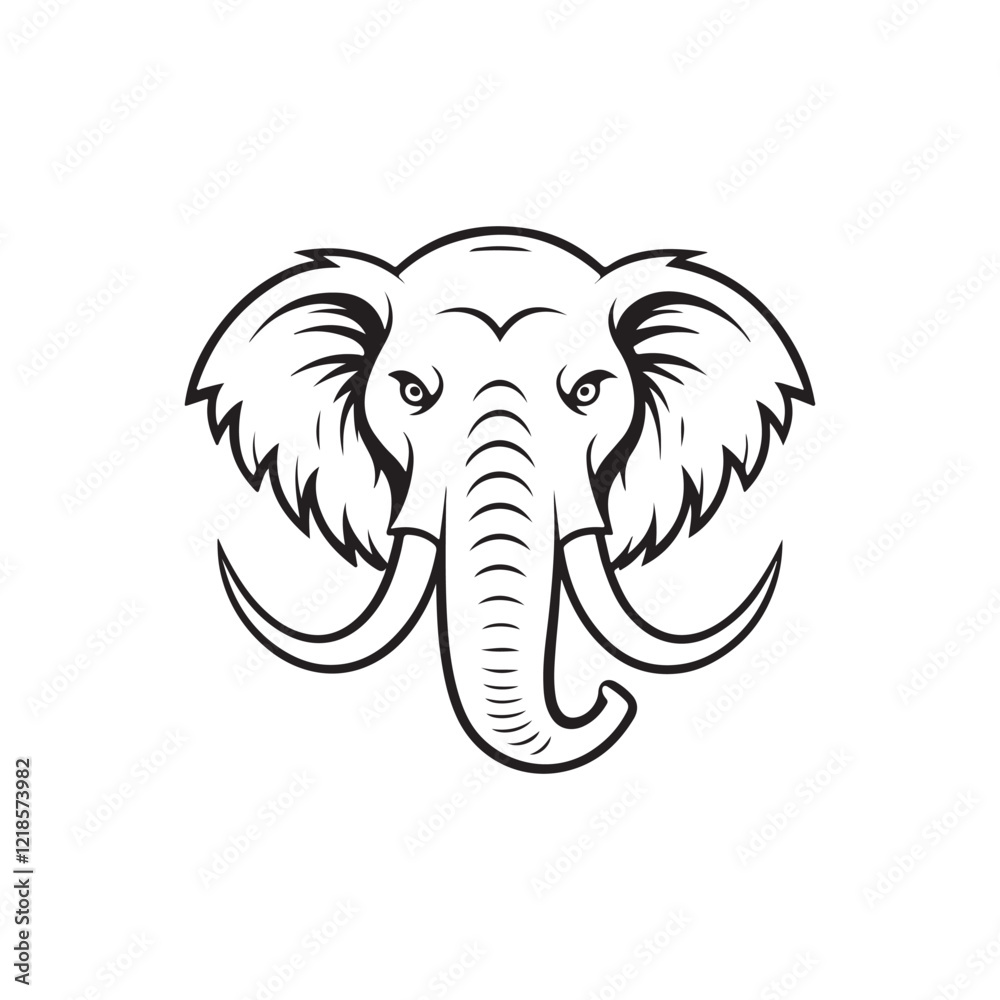 Fototapeta premium mammoth silhouette vector art logo illustration