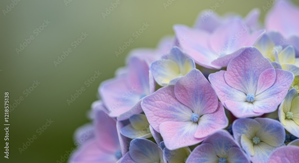 Pastel Hydrangea Blooms: A Soft and Serene Floral Macro Pastel Hydrangea Blooms: A Soft and Serene Floral Macro