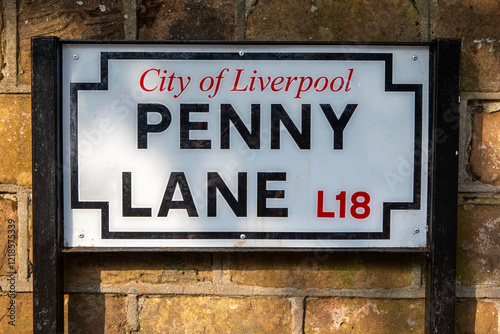 Canvastavla Penny Lane Street Sign in Liverpool, UK