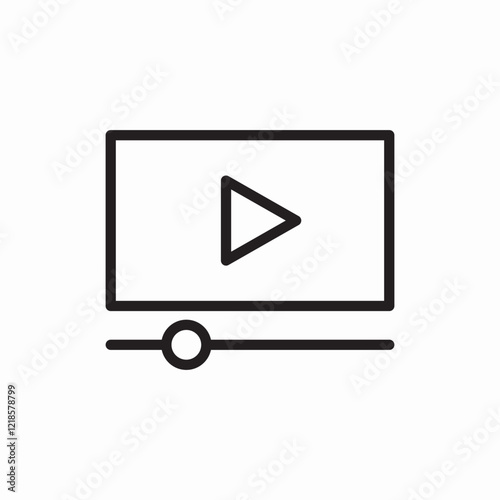 video player media screen icon vector sign
