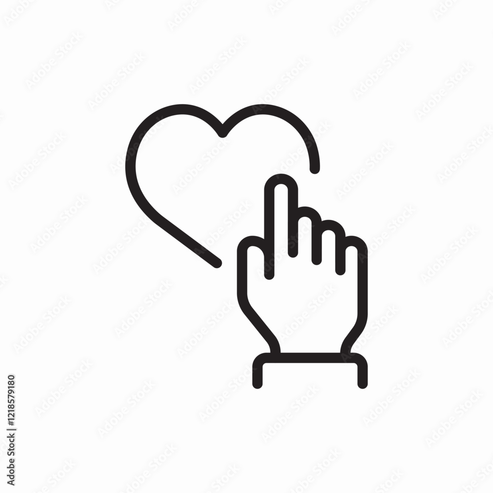 heart touch hand gesture icon vector sign heart touch hand gesture icon vector sign