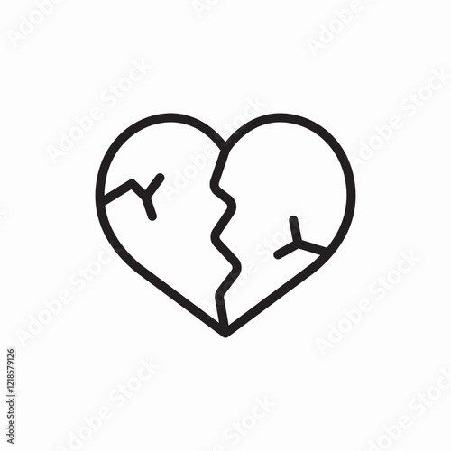 broken heart sad emotion icon vector sign