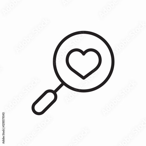 heart search find love icon vector sign