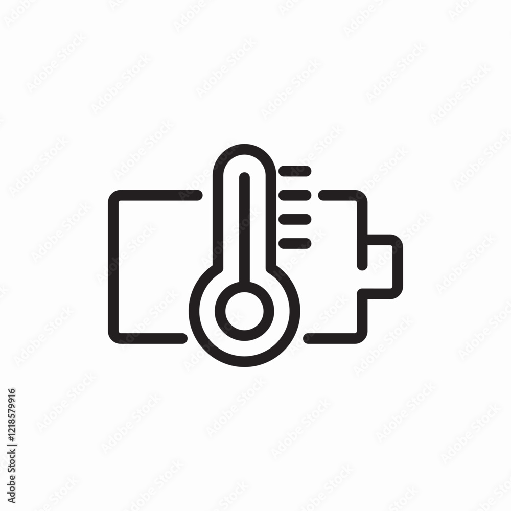 battery temperature power level icon vector sign battery temperature power level icon vector sign
