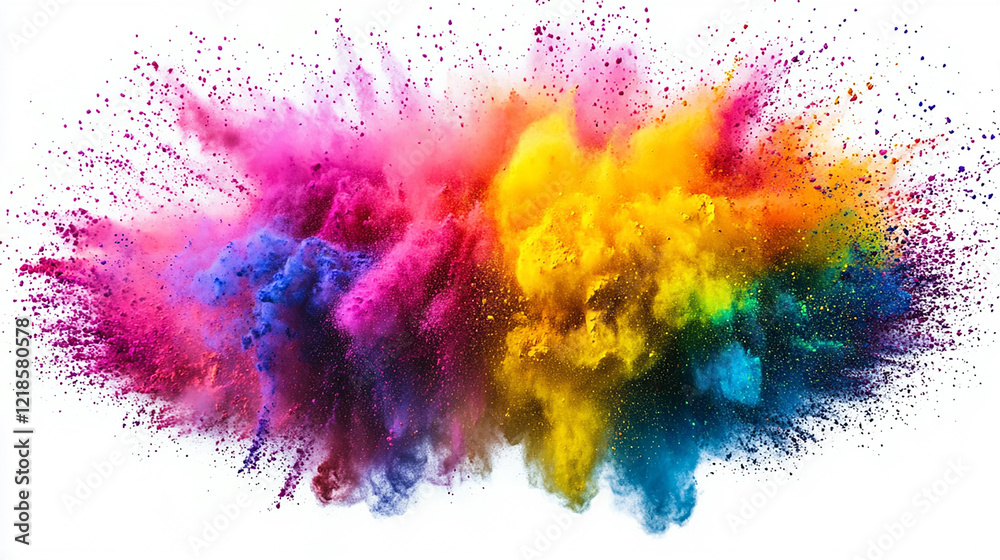 Dynamic Powder Splash Art with Bold Rainbow Colors Dynamic Powder Splash Art with Bold Rainbow Colors