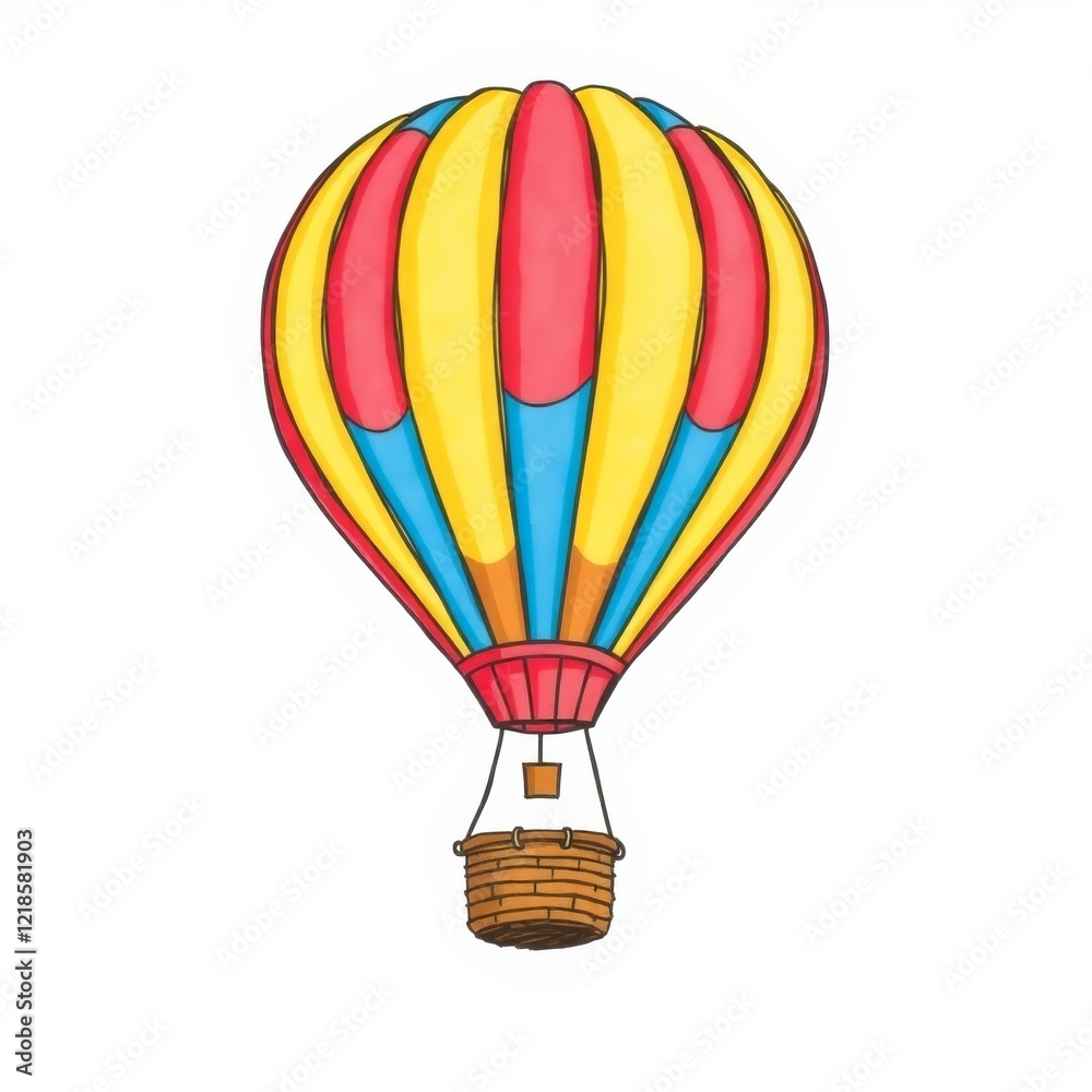 Naklejka premium hot air balloon isolated on white background