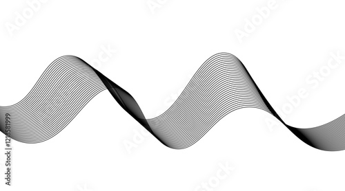 Wave of the many colored lines Abstract wavy stripes on a white background isolated Creative line art Vector illustration EPS 10 Design elements created using the Blend Tool Curved smooth tape.